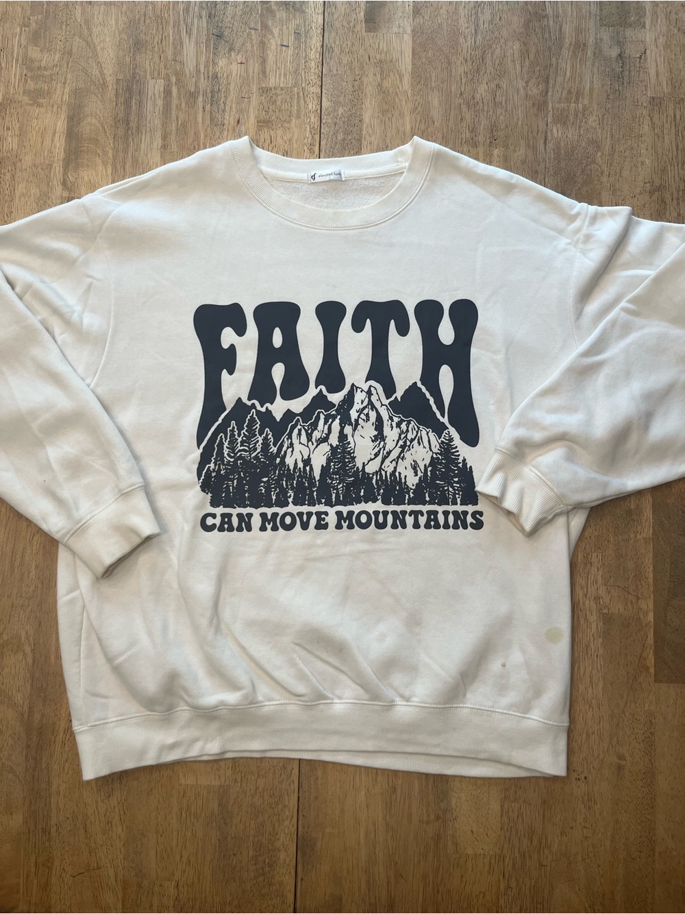 Faith Can Move Mountains Graphic Sweatshirt - Ivory Elevated Faith